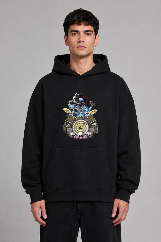 Baterist 01 Design Pre-Printed Oversize Black Hooded Sweatshirt
