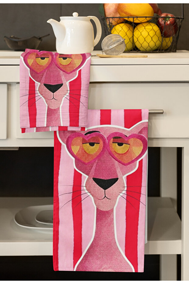 (Set of 4) Patterned Kitchen Towels 30×50 cm Microfiber Towels
