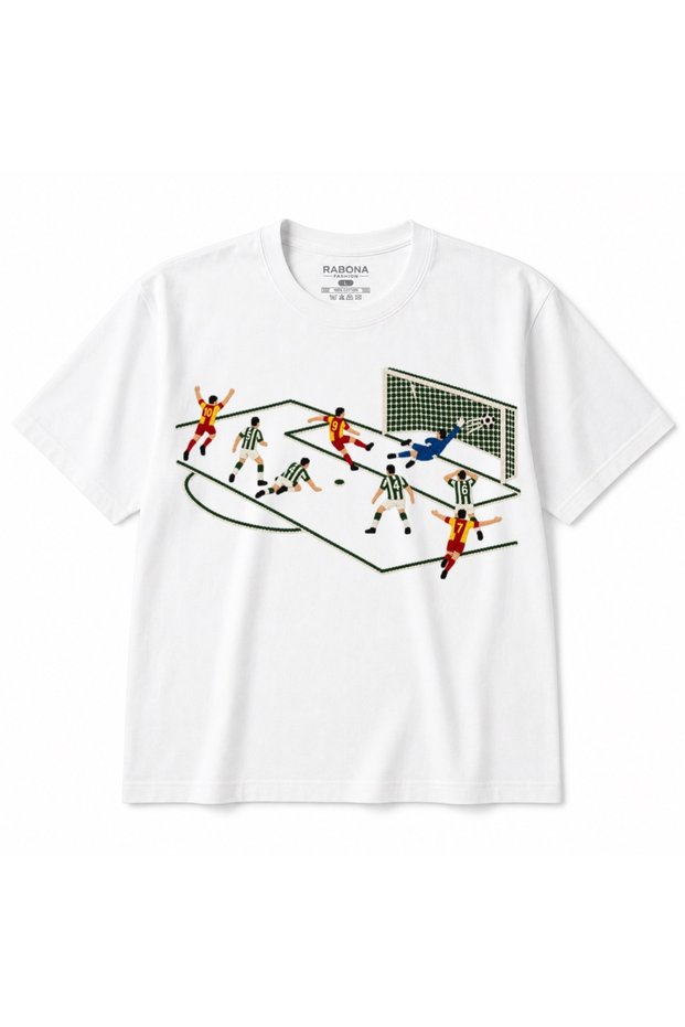 Red & Yellow Breakthrough Goal Football Action Graphic Kids T-Shirt