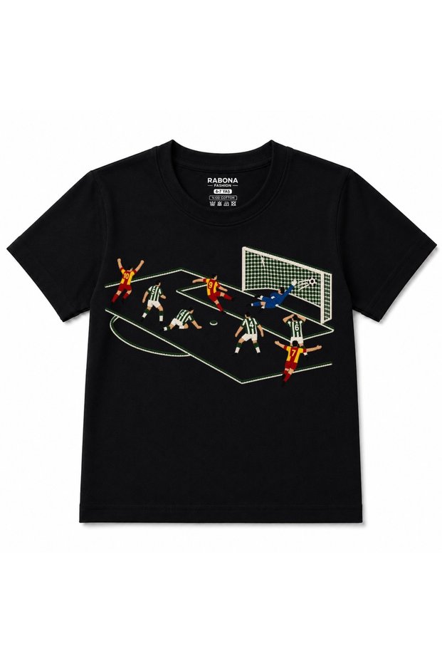 Red & Yellow Breakthrough Goal Football Action Graphic Kids T-Shirt