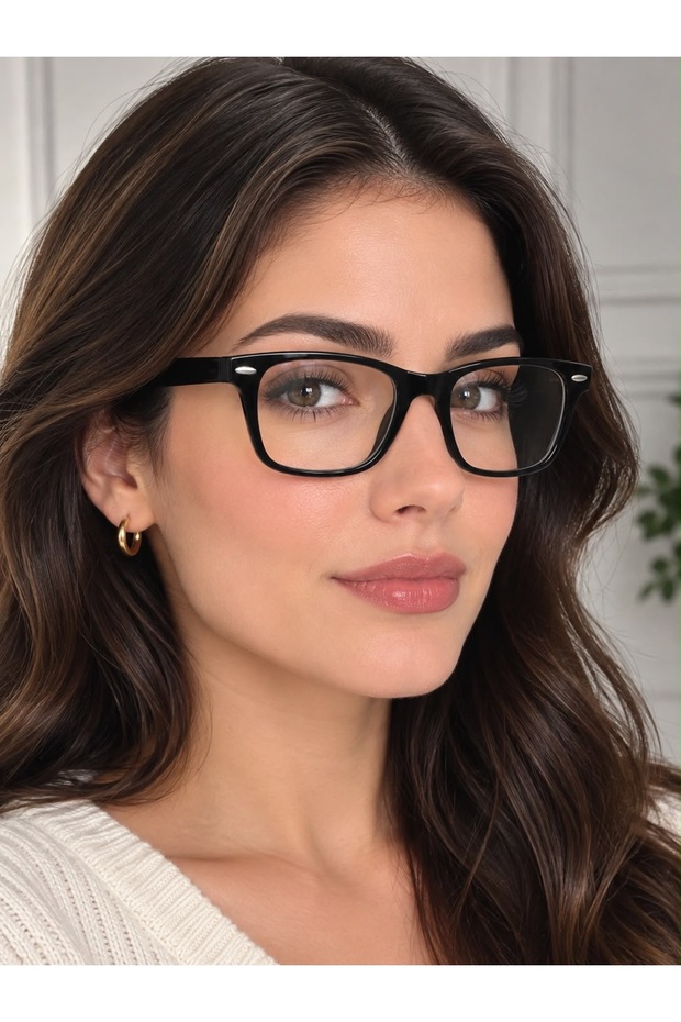 Classic Black Frame Transparent Blue Light Protective No Number Computer Tablet Phone Glasses