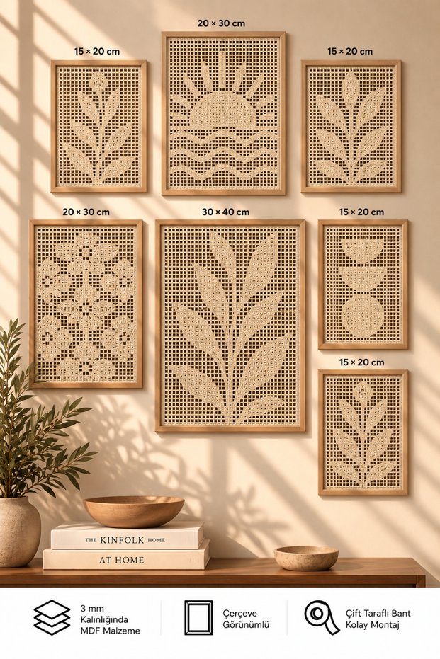 7-Piece Frame-Looking Modern Painting Set | Retro & Pop Art | Living Room, Office, Kitchen and Study Room Wall Decor