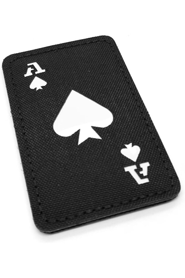Ace of Spades Reflective Morale Patch Hook and Loop Fabric Playing Card Death Badge 8.1cm x 5.1cm British Forces Airsoft Black, Green, Tan (Black)
