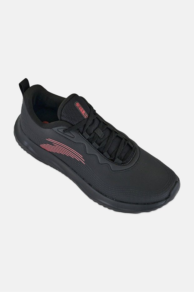 Men Cross Lace Up Training Shoes, Black