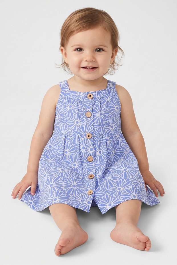 Toddlers Girl 2 Pieces Floral Print Dress And Underwear Set, Multicolor