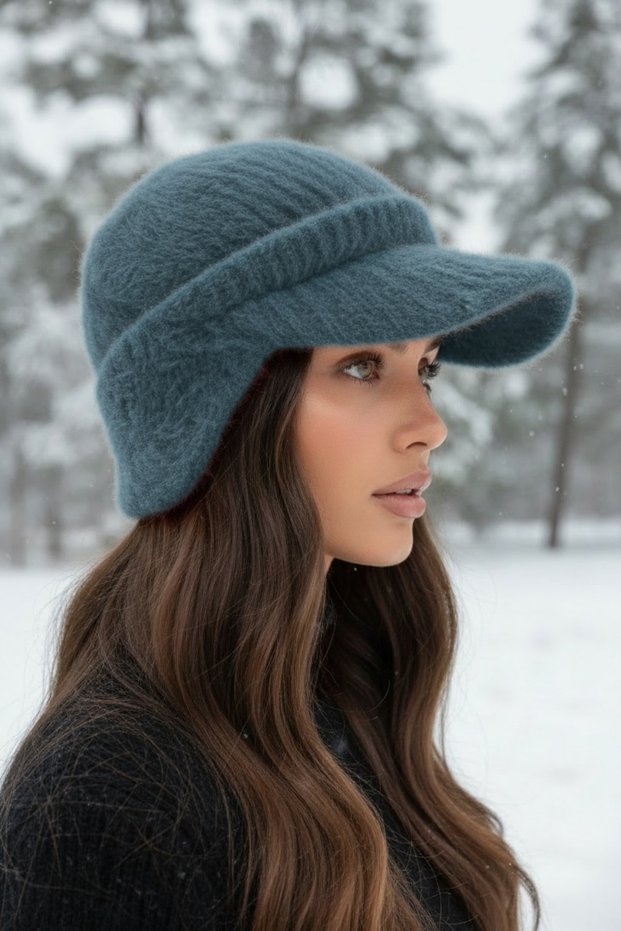 Women's Winter Soft Hat with Earflaps and Ear Muffs