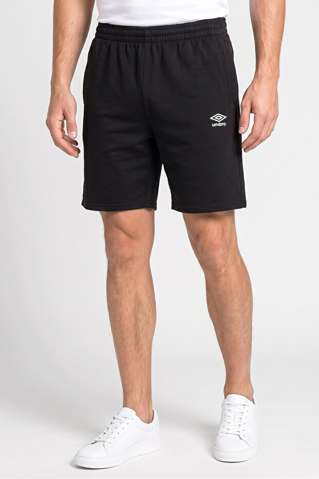 Men Brand Logo Outdoor Shorts, Black
