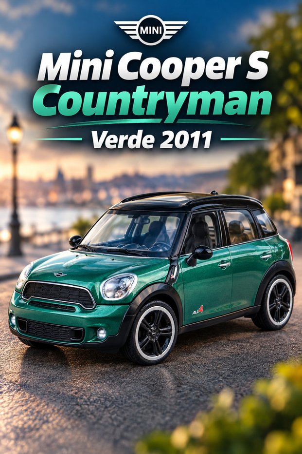 Mini Cooper S Countryman Green 2011 1/24 Diecast Metal Model Car