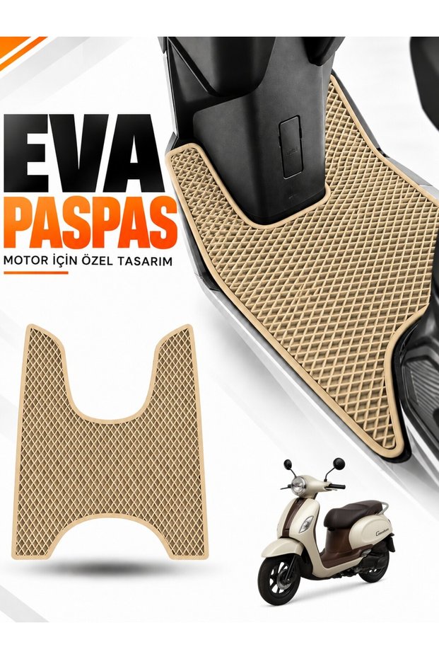 Arora Cappuci̇no Compatible Eva Motorcycle Mat Scooter Foot Mat Motor-Specific Beige