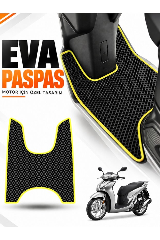 Honda Sh 125 Compatible Eva Motorcycle Mat Scooter Foot Mat Motor-Specific Black-Yellow