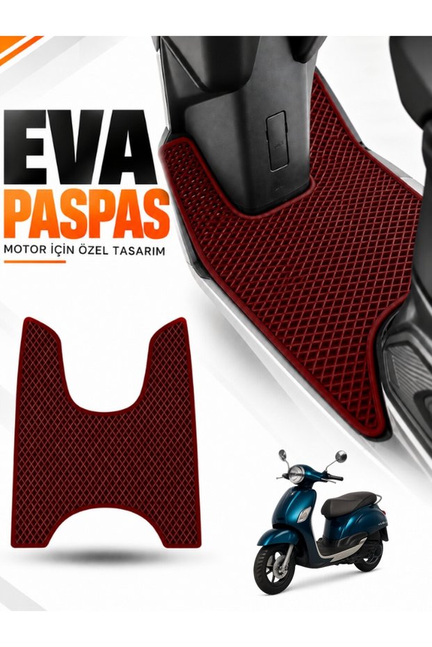 Falcon Cooper 50 Compatible Eva Motorcycle Mat Scooter Foot Mat Motor-Specific Claret Red