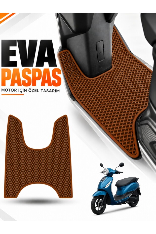 Rks Azure 50 Compatible Eva Motorcycle Mat Scooter Foot Mat Motor-Specific Brown