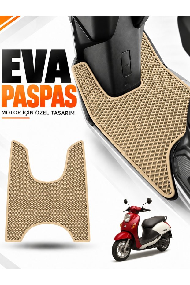 Sym Mi̇o Compatible Eva Motorcycle Mat Scooter Foot Mat Motor-Specific Beige