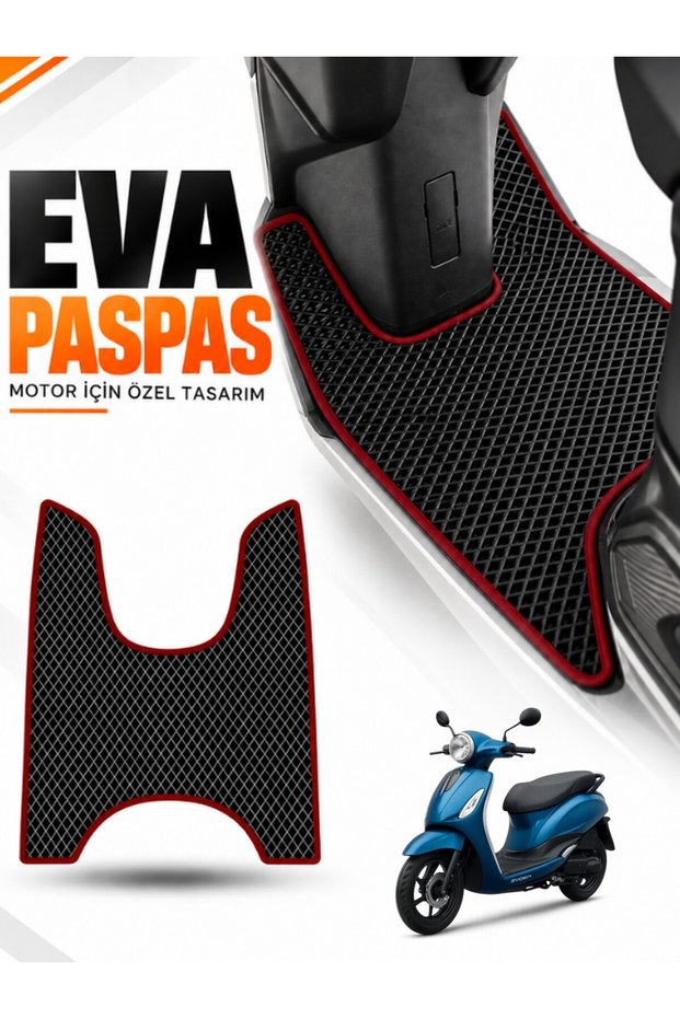Rks Azure 50 Compatible Eva Motorcycle Mat Scooter Foot Mat Motor-Specific Black-Claret Red