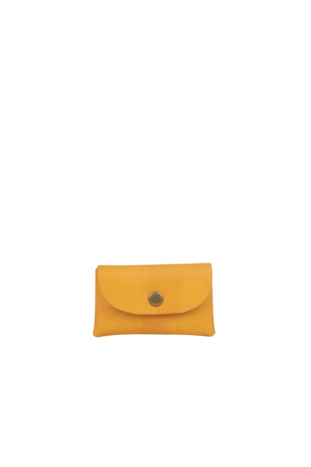 Sarı İnc. Leather Card Holder