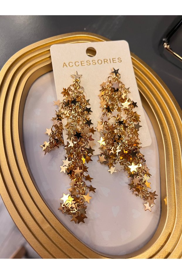 Star detailed dangle earrings