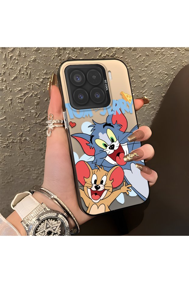 Mi 15 5g Compatible Cute Cartoon Cat and Mouse Case, Shock Absorbing Structure, Matte Texture