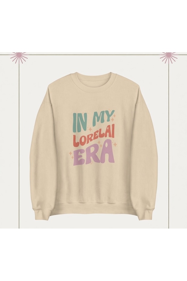 Gilmore Girls in My Lorelai Era Printed Cotton 3 Thread Threaded Crew Neck Oversize Sweatshirt