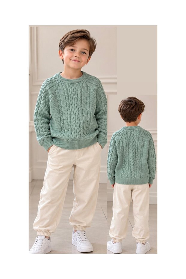 Men's Gabardine Pants and Knitwear Sweater Set