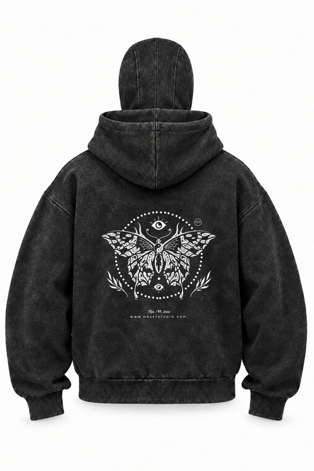 Snow Masked Ninja Unisex Sweatshirt Gothic Tribal Cardigan 3-Strand Thick Fleece