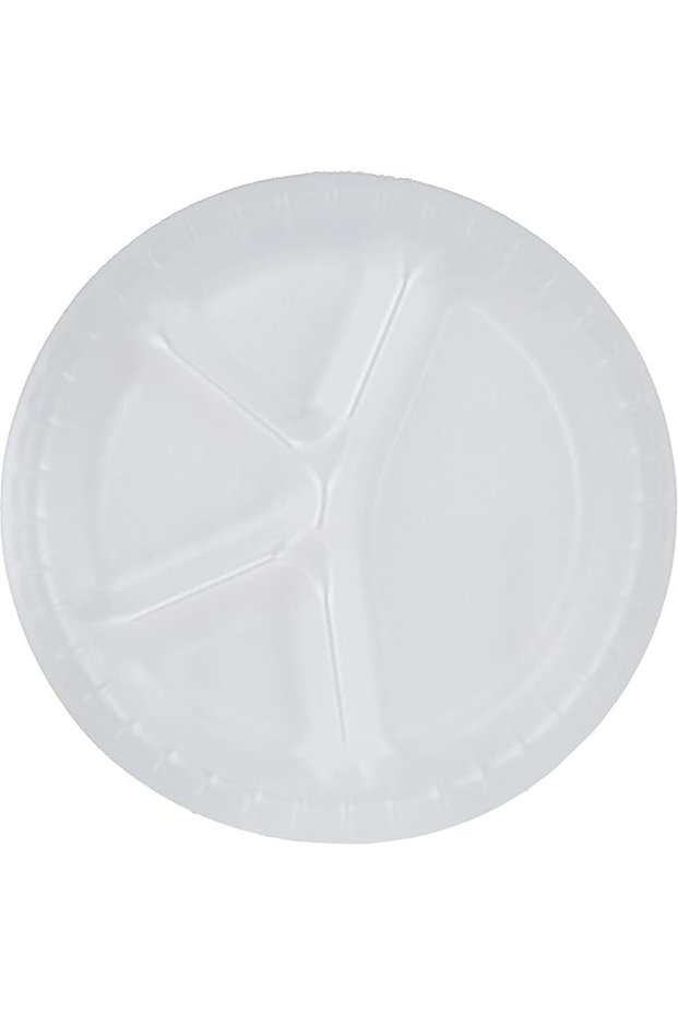 Foam 4 Compartment Plates, 15 Pieces