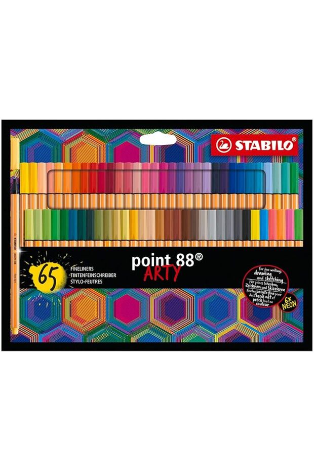 قلم تحديد دقيق - STABILO point 88 - ARTY - عبوة من 65 قطعة - ألوان متنوعة