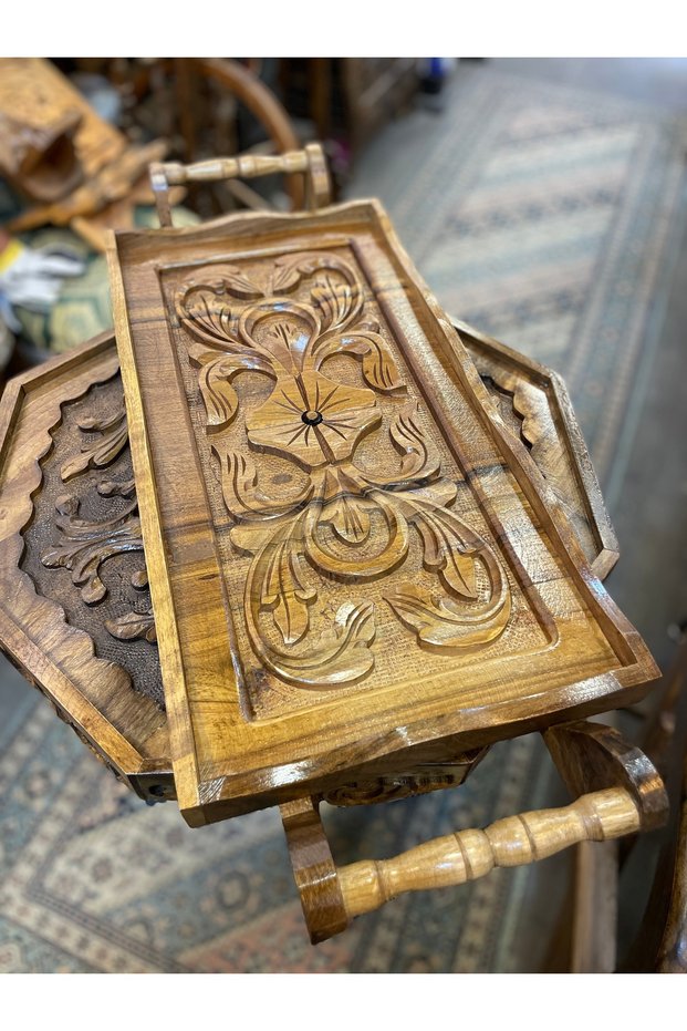Hand-carved wooden tray 56x23