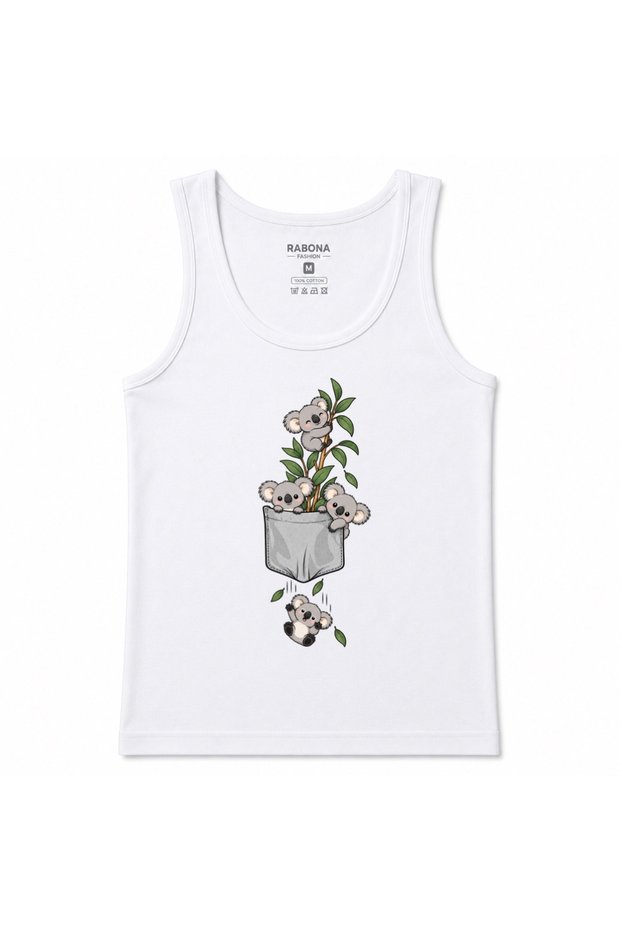 Koala Pocket Crew Eucalyptus Graphic Tank Top