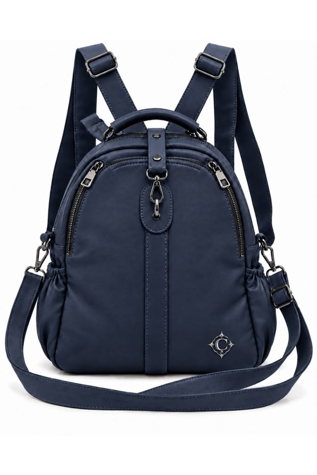 Women's Imported Leather Multi-Section Shoulder and Backpack Bag (Size 34X28)