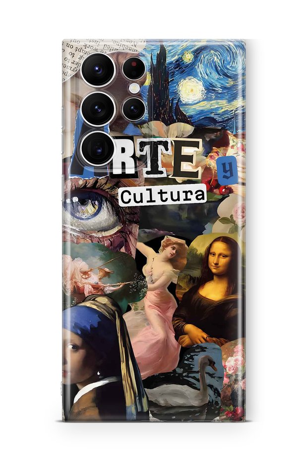 Samsung Galaxy S22 Ultra Compatible Art Collage Pattern Transparent Phone Case