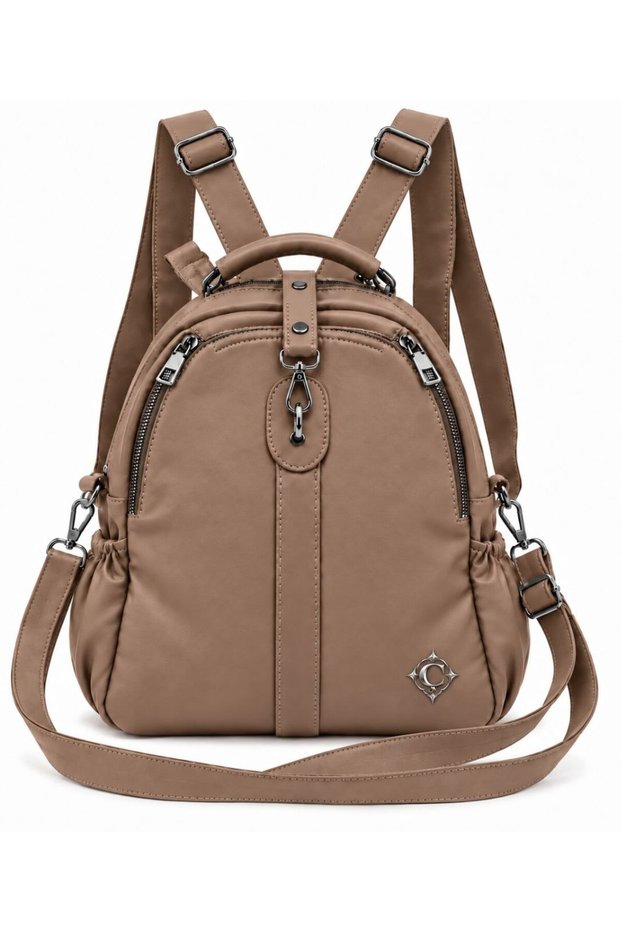 Women's Imported Leather Multi-Section Shoulder and Backpack Bag (Size 34X28)