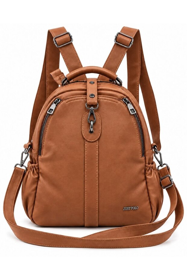 Women's Imported Leather Multi-Section Shoulder and Backpack Bag (Size 34X28)