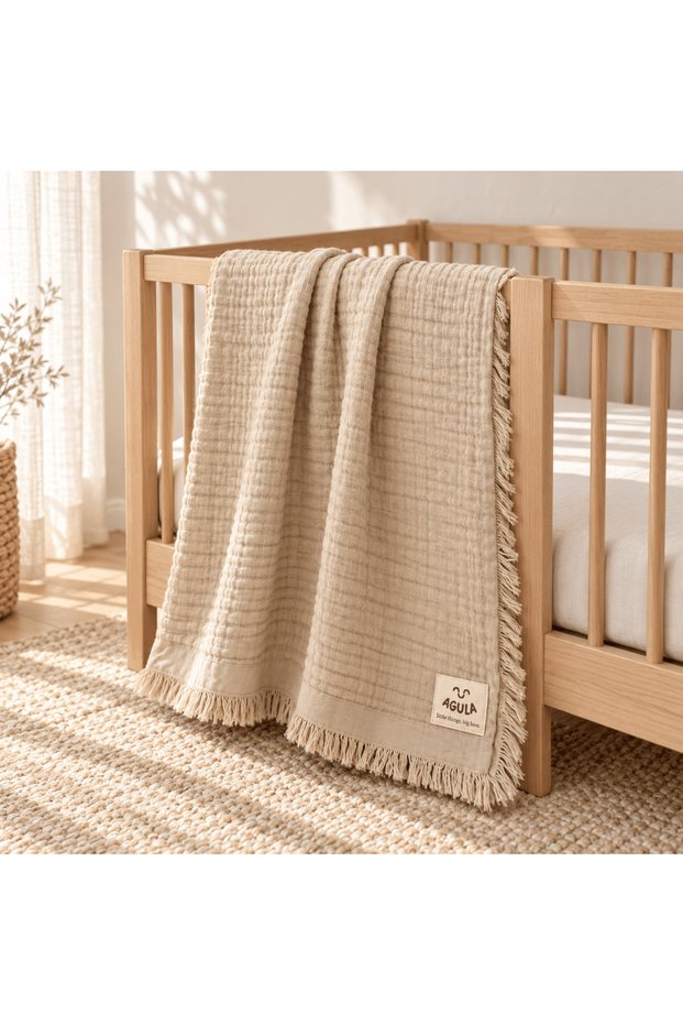 Soft Textured 4 Layer Muslin Baby Blanket 100% Cotton 110X110 cm