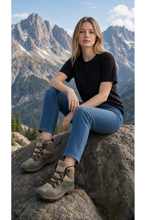 Non-Slip Sole High-Top Lace-Up Walking Sneaker Shoes