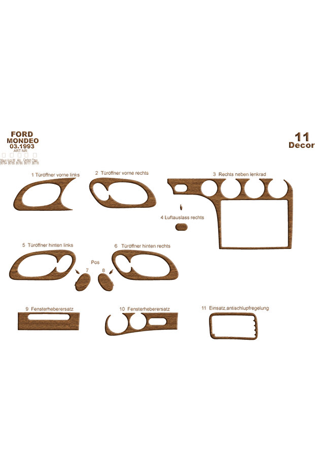Ford mondeo console - torpedo cover 1993-1995