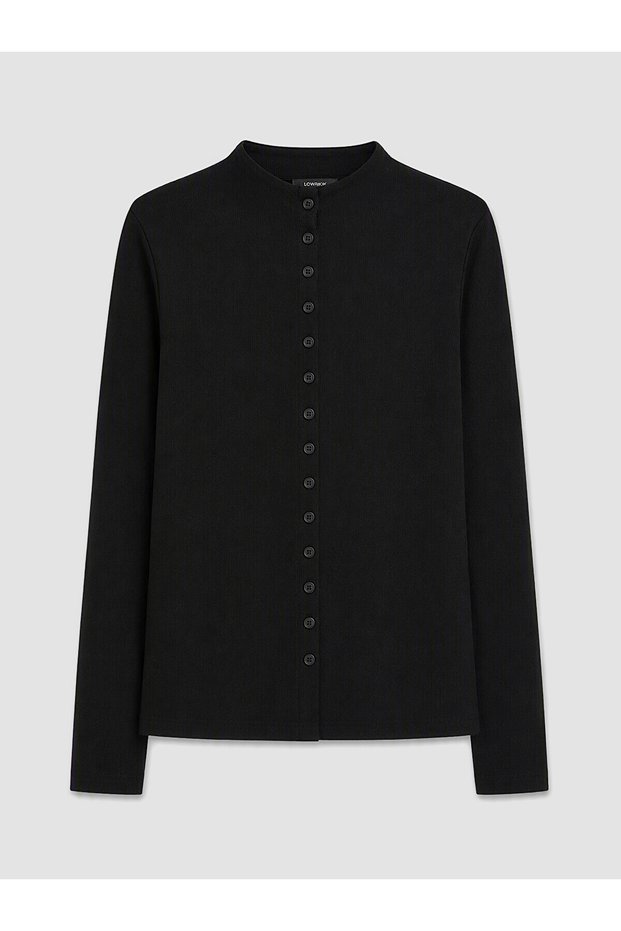 Alita City Lcw Modest Black Ribbed Plain Women's Cardigan with a Difference