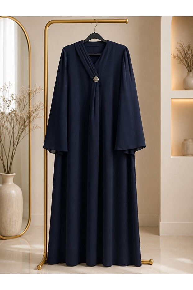 A premium nida Navy blue abaya