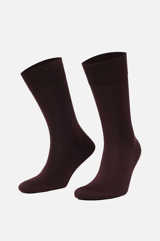 Men's Mercerized Single Summer Socks Burgundy