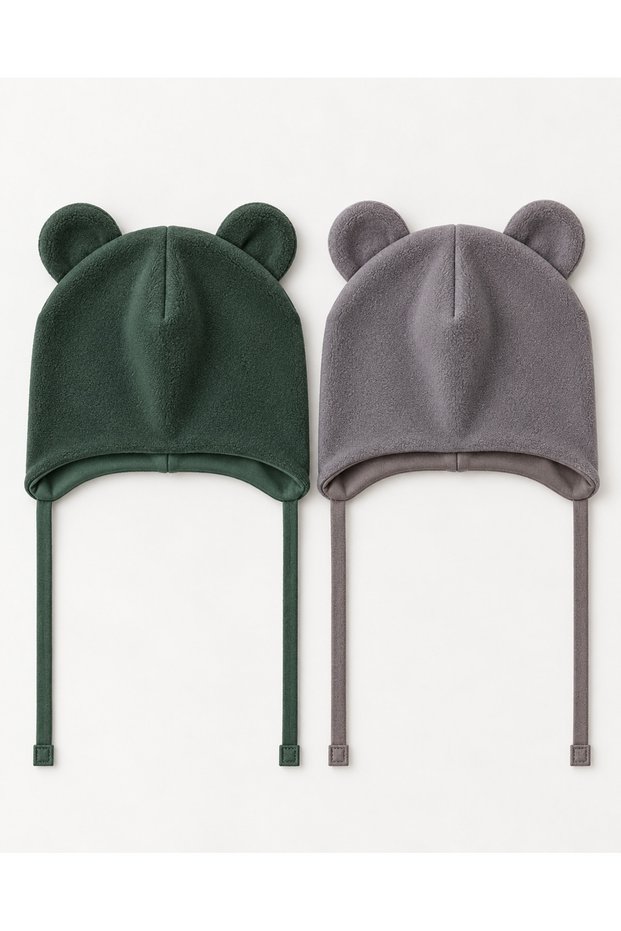 The Outside Is Made of Polar Fleece, the Inside Is 100% Cotton. 2-Pack Baby Beanie.