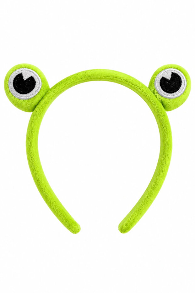 Green Plush Frog Eye Hair Crown - Fun Makeup and Face Washing Crown Hair Accessory