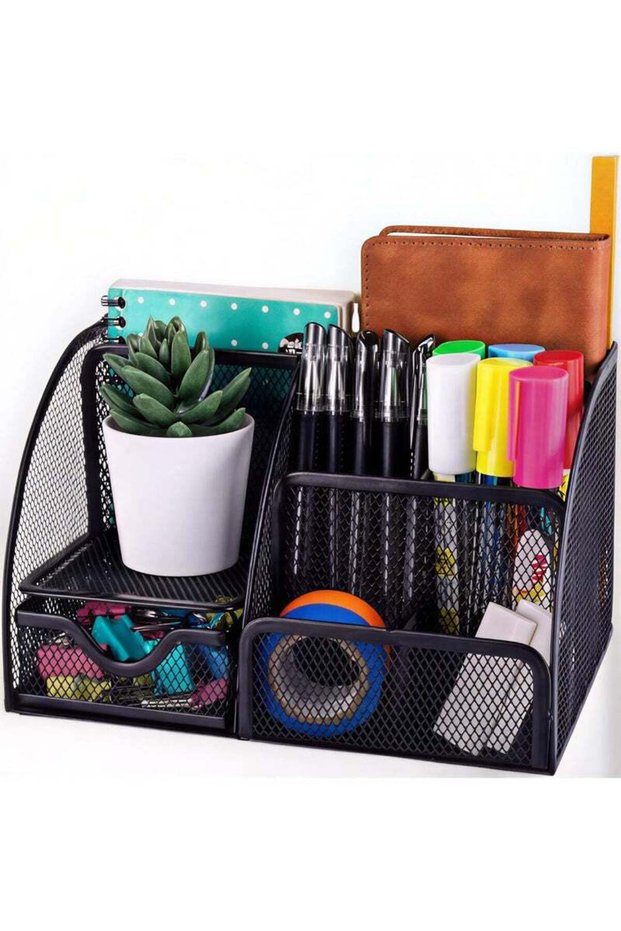 Mesh Desk Organizer with Drawer, Multi-Functional Office Desk Organizer, Stylish and Practical