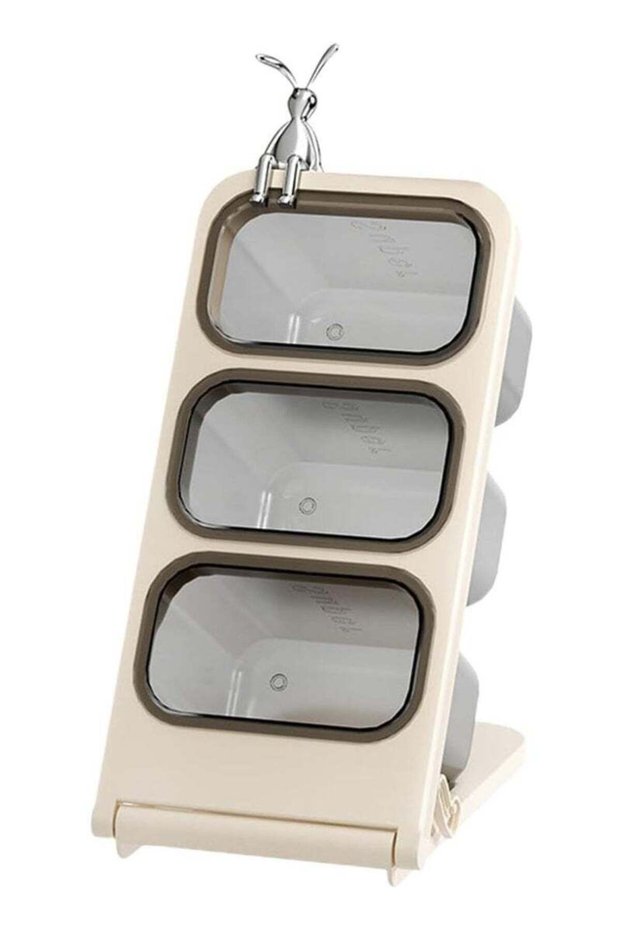 Hugifts Light Luxury Rabbit Foldable Desktop Storage Rack, 3-Tier Slant Tea Bag & Coffee Capsule