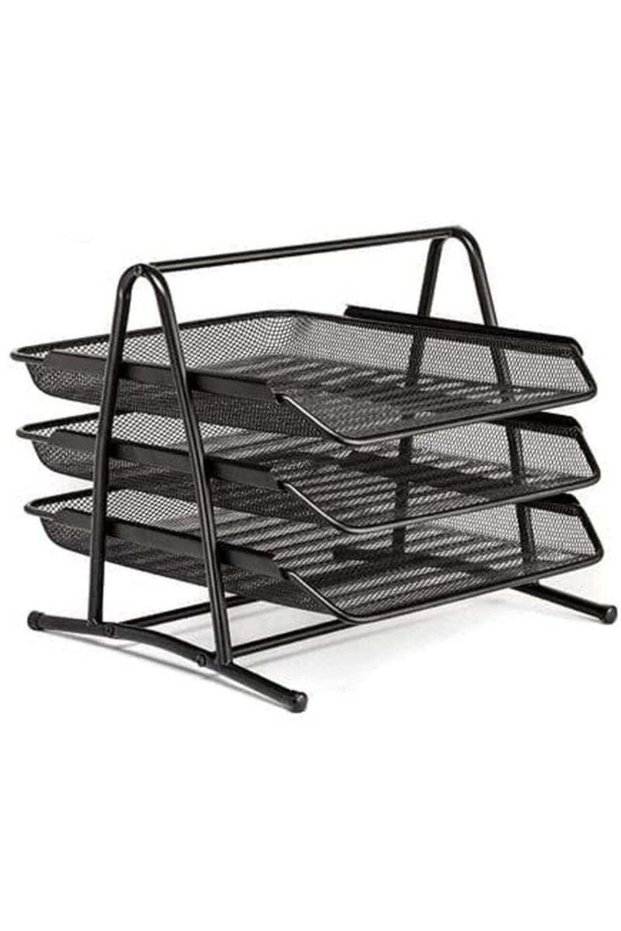 ELTRAZONE Desk Deposit Tray - 3 Layer, A4,32x26cm, Black