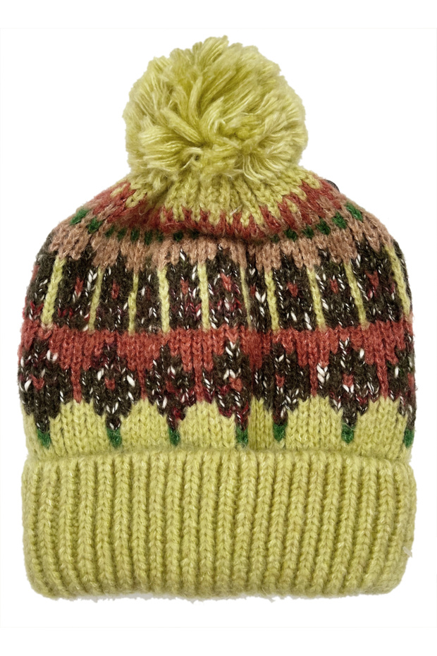 Unisex Jacquard Pompom Knitwear Beanie - Winter Thick Knit Hat