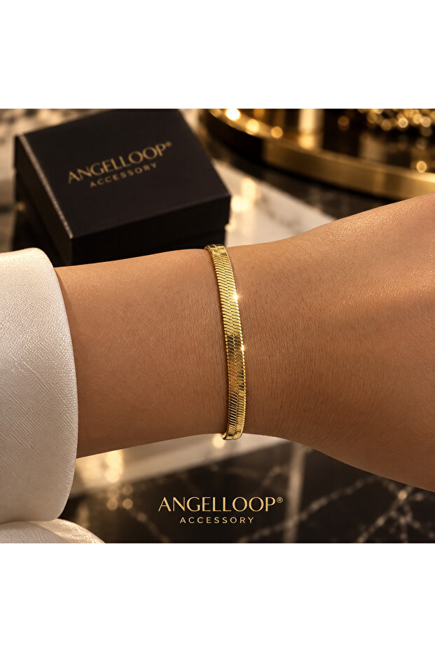 Snake Chain Bracelet - 316L Stainless Steel - Italian Flat Chain Bracelet