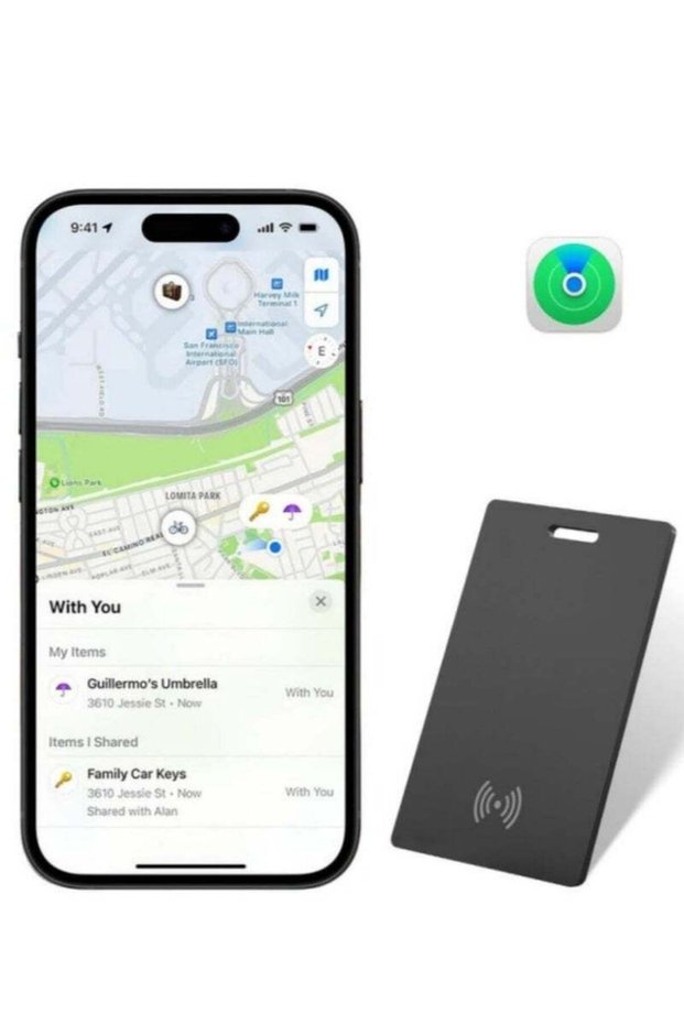 Smart Wallet Finder Card, Wireless Charging Works with Apple Find My