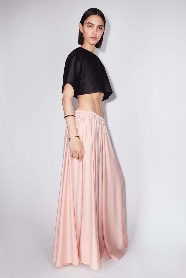 Viscose-blend maxi skirt