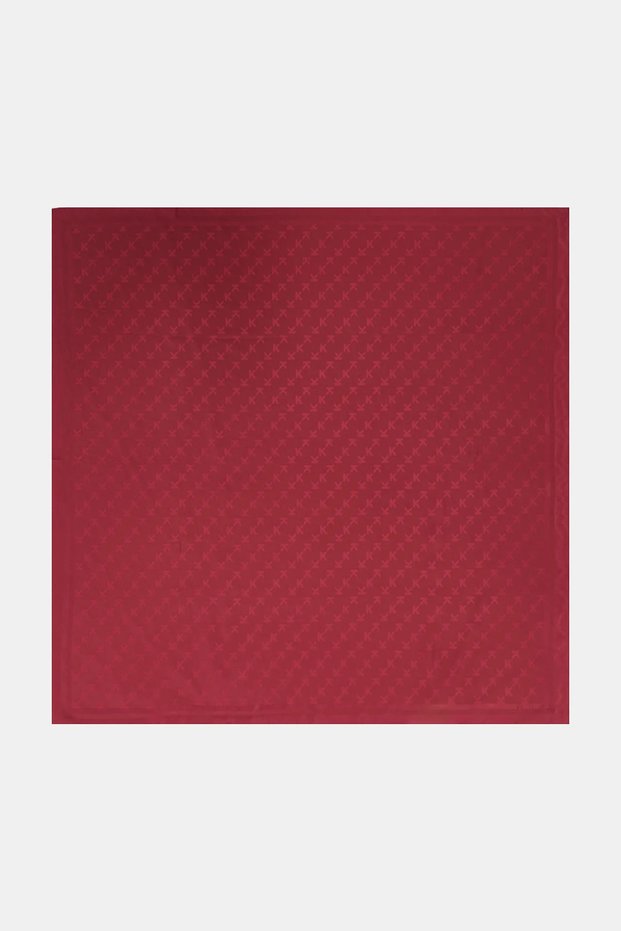 Logo Printed Cotton Viscose Scarf Tibetan Red