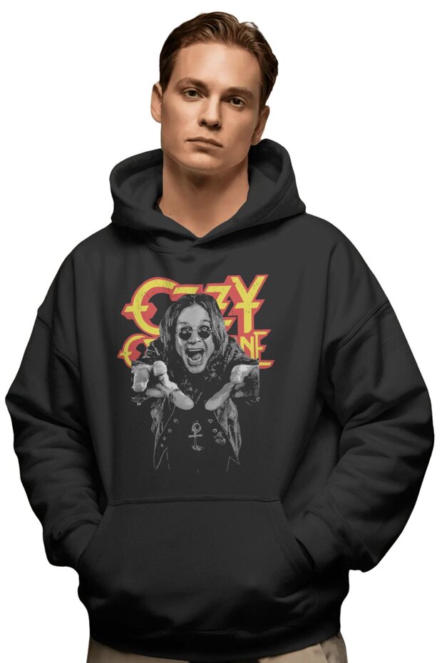 Ozzy Osbourne Black Sabbath Rock Metal Singer Front Printed Unisex Oversize Premium Hoodie