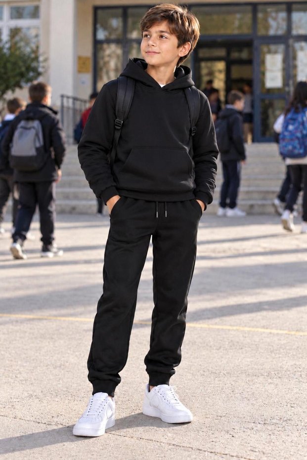 Winter 3 Yarn Sweatpants Girls Boys Children's Inside Fleece Keep Warm Compact Combed Cotton for School Casual 1St Quality